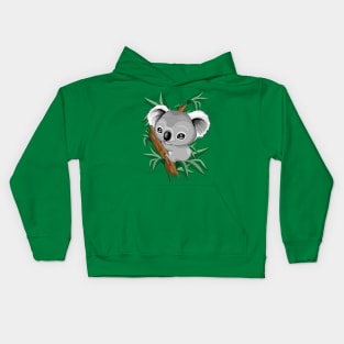 Koala Baby on Eucalypt Branch Kids Hoodie